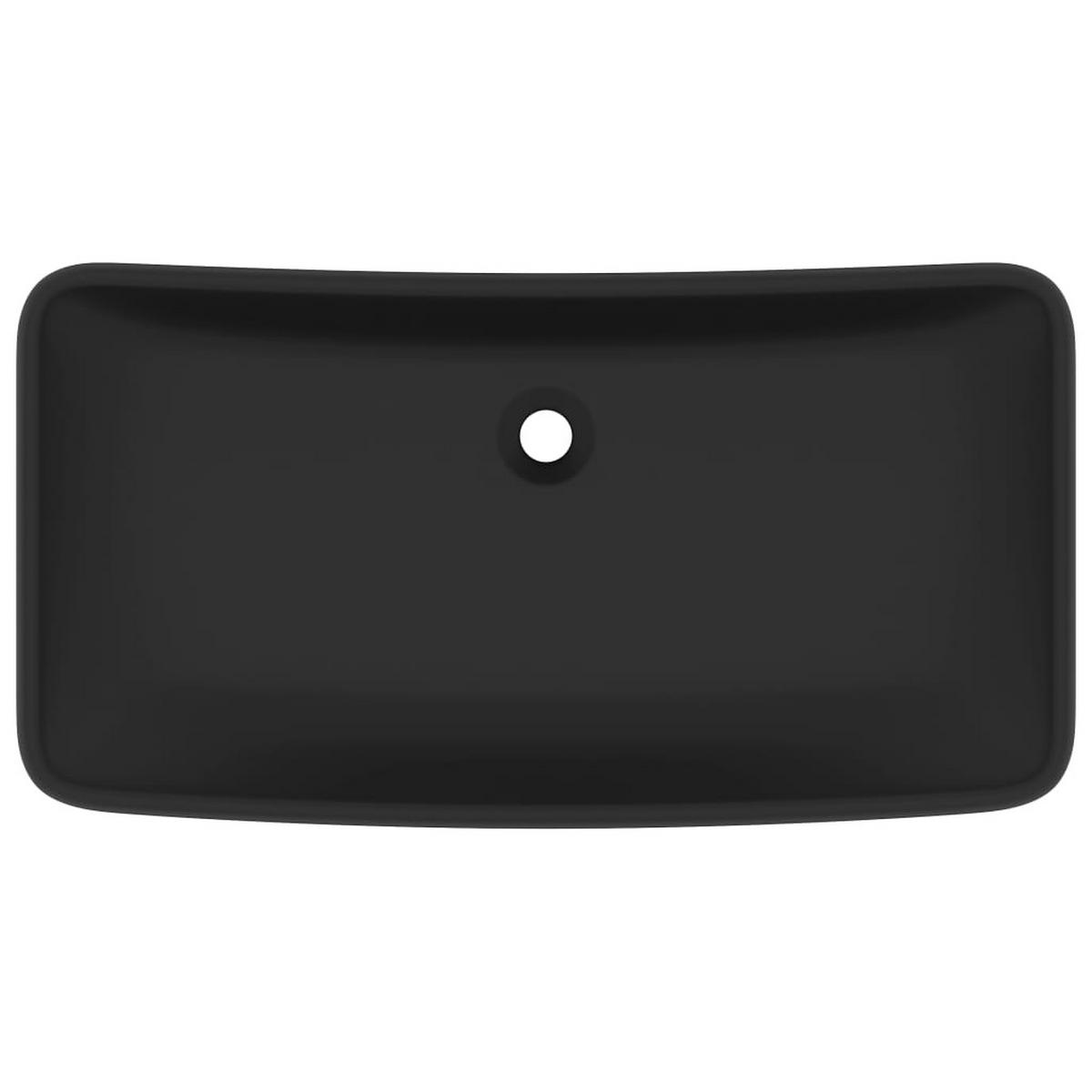 WASCHBECKEN Rechteckig 71/38/13,5 cm aus Keramik Schwarz - Schwarz, Keramik (71/13.5/38cm) - vidaXL