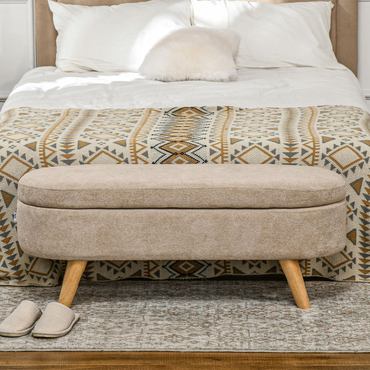 SITZBÄNKE Beige 1 Stück - Beige, Kunststoff (110/43/40cm) - GiPP