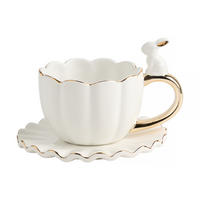 TASSE MIT UNTERTASSE Wonderland - Weiß, Stein (0.28L) - home&you