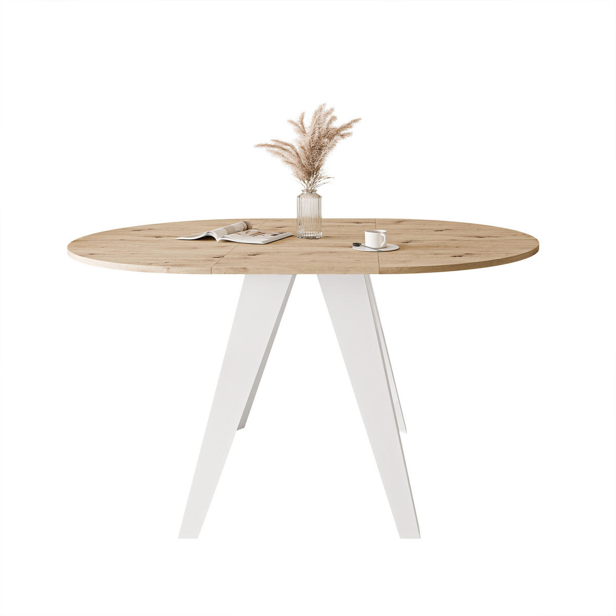 ESSTISCH ausziehbar auf MDF, Artisan Eiche - Eiche Artisan/Weiß, Holzwerkstoff (100/100/76cm) - Idohome