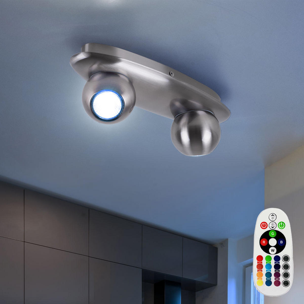 LED DECKENLEUCHTE Norbello Silber Metall - Silberfarben, Metall (32/10/10cm)