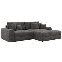 ROHOVÁ SEDAČKA ARELIA L - Tmavě šedá Hrubě tkaná žinylka - Vlevo - černá/tmavě šedá, textil/plast (292/205cm) - MKS