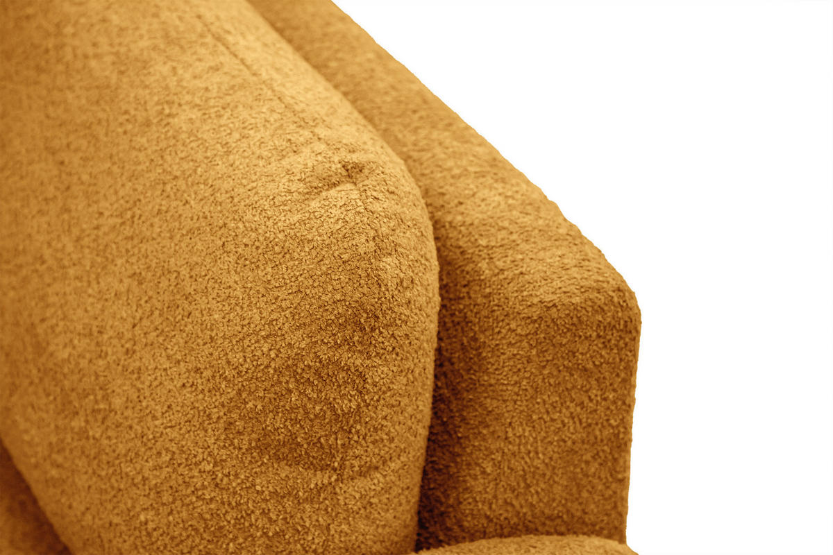 SOFA FEBE 2-Sitzer, senfgelb - Gelb/Schwarz, Holz/Textil (160/82/96cm) - Courtois Laville