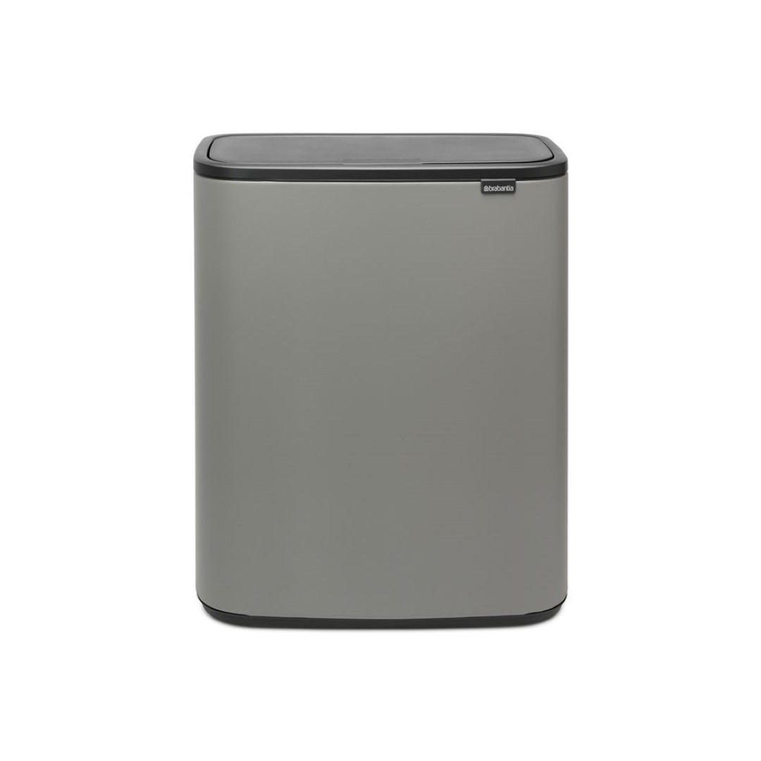 MÜLLEIMER Hochwertiger Mit Touch Öffnung 2 x 30 Liter 65,6 x 54,5 x 31 cm Grau - Grau, Metall (54.5/65.6/31cm) - PROREGAL