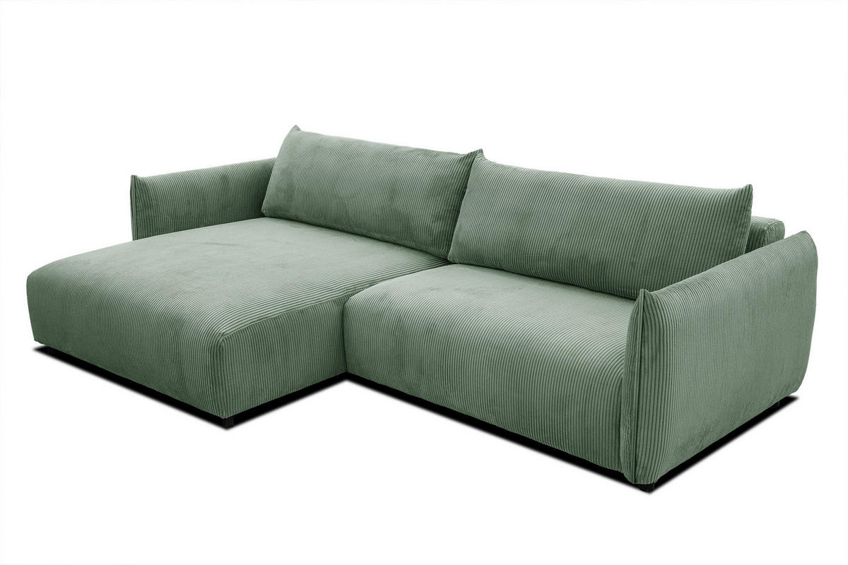 ECKSOFA TAUER 5-Sitzer, mintgrün - Schwarz/Mintgrün, Holzwerkstoff/Kunststoff (174/292cm) - Courtois Laville