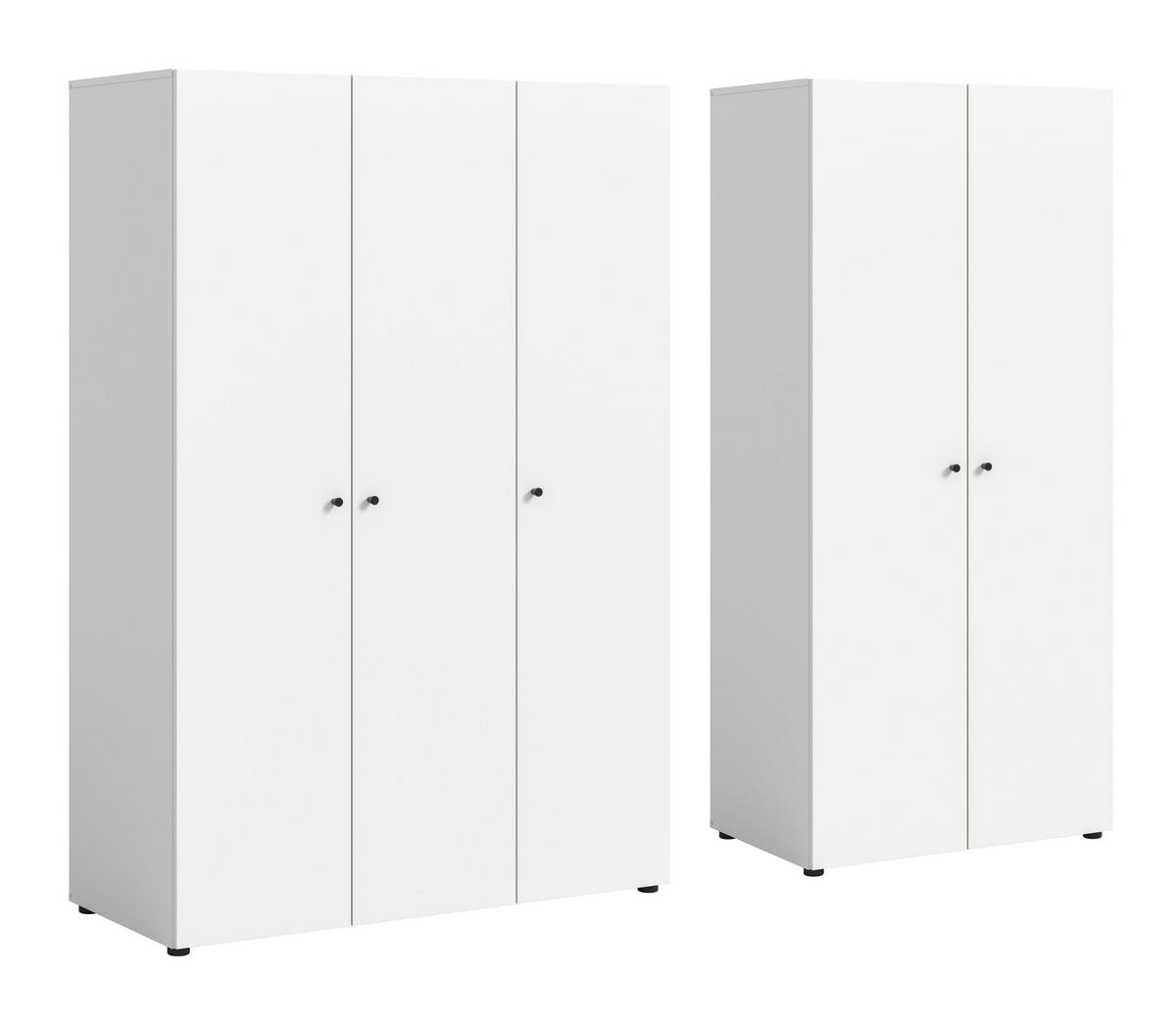 KLEIDERSCHRANKKOMBINATION Arbor (B/H/T: ca. 200/176/51 cm) in Weiß/weiß - Weiß, Holzwerkstoff (200/176/51cm)