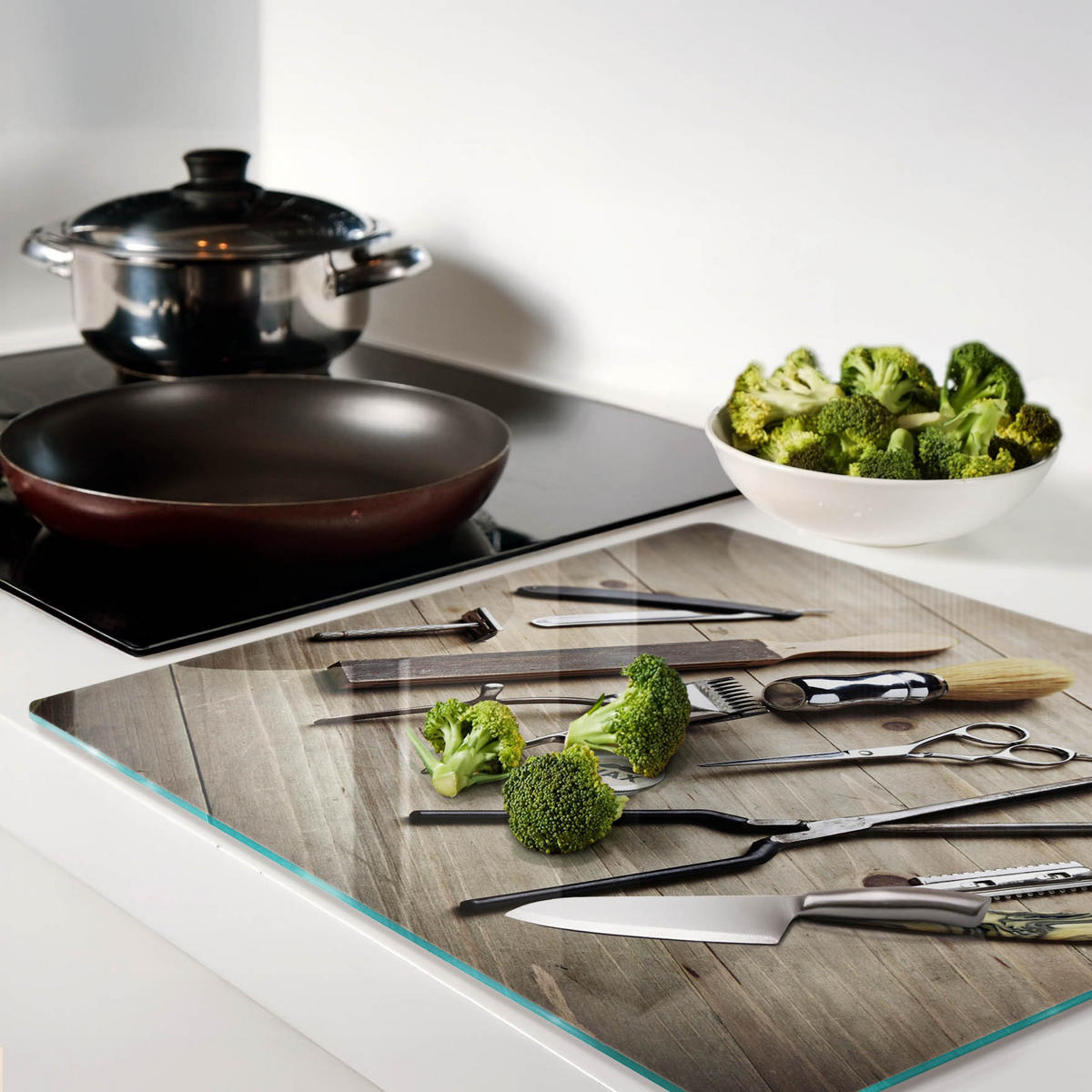 GLASPLATTE 60x52 cm Herrenfriseur - Braun, Glas (60/0.4/52cm) - TULUP