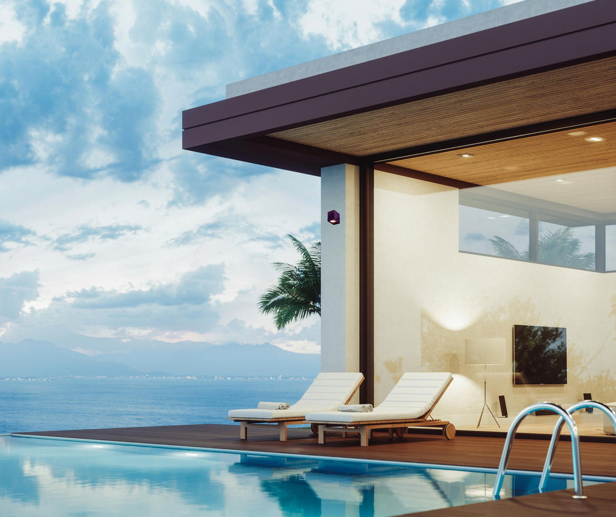 AUSSENWANDLEUCHTEE Schwarz Modernes Rechteck - Schwarz, Kunststoff (9.2/9/7cm) - CGC Europe