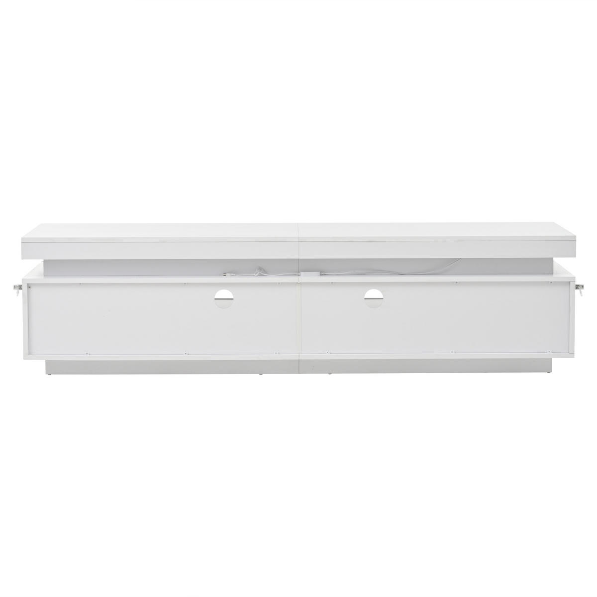 TV-ELEMENT 175/38/45 cm Hochglanz mit LED-Beleuchtung, Schublade und Stauraum - Weiß, Holzwerkstoff (38/45/175cm) - Korfee