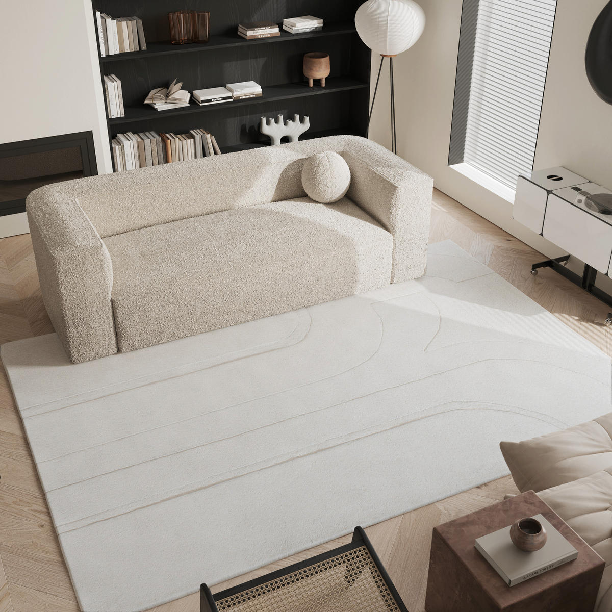 TEPPICHE Wolle Gebrochenes Weiß 230cm - Weiß, Textil (230/160cm) - Sia Home