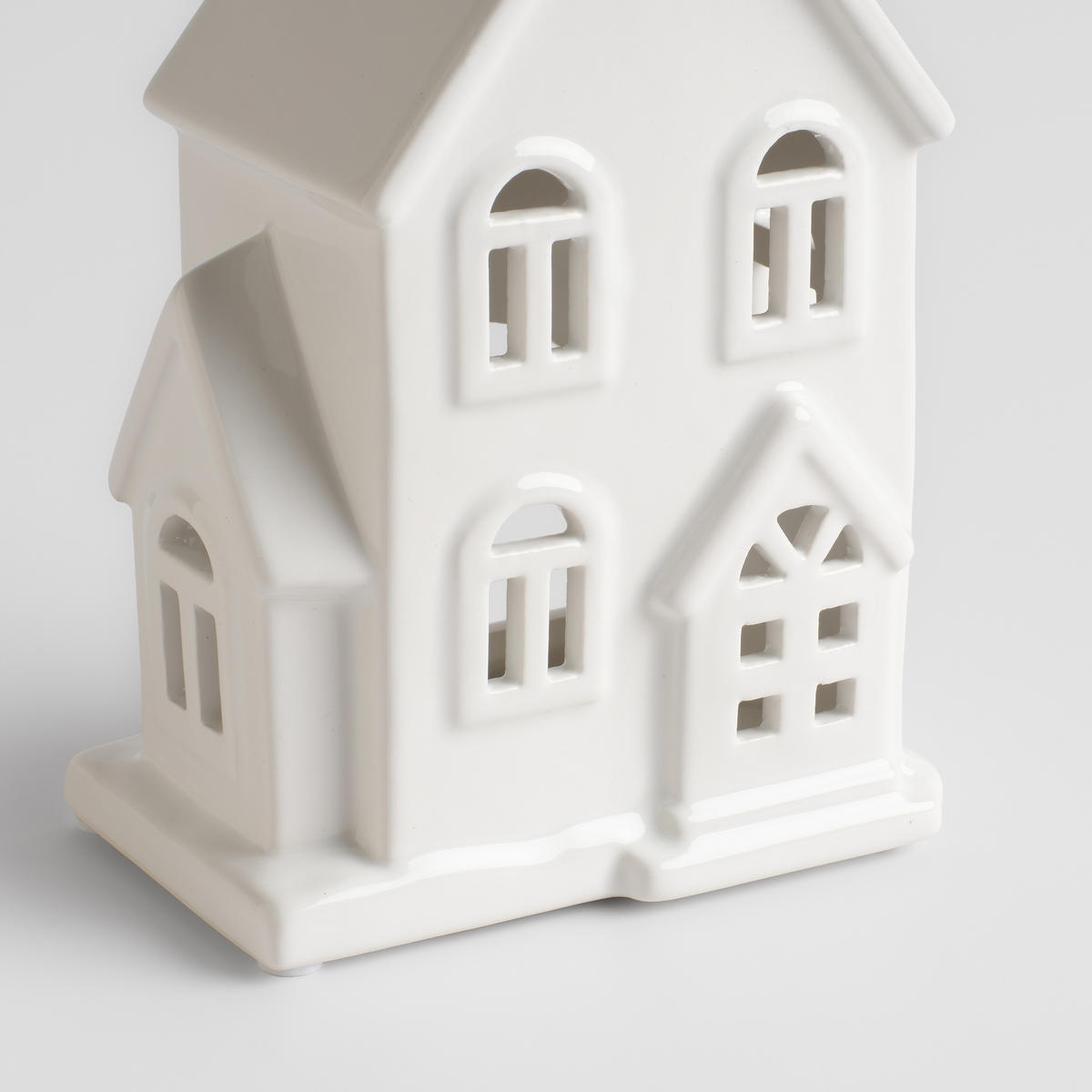 KERZENSTÄNDER Hause, Weiß, 19.5 x 12.5 x 8.5 cm, Dekorative Weihnachtsdeko - Weiß, Keramik (12.5/19.5/8.5cm) - home&you