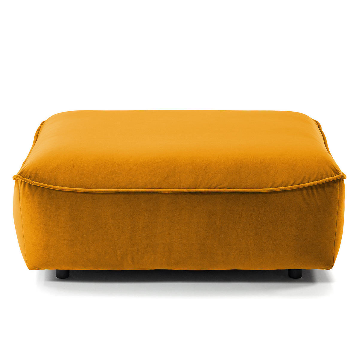 POLSTERHOCKER - Schwarz/Orange, Kunststoff/Textil (99/40/82cm) - home24