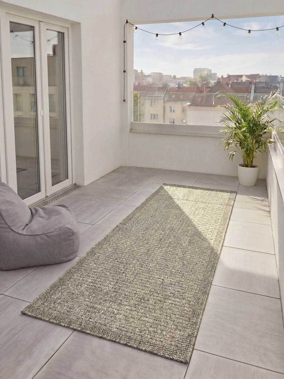 OUTDOORLÄUFER Iowa Dunkelgrau 80/300 cm - Dunkelgrau, Kunststoff/Textil (80/300cm) - benuta