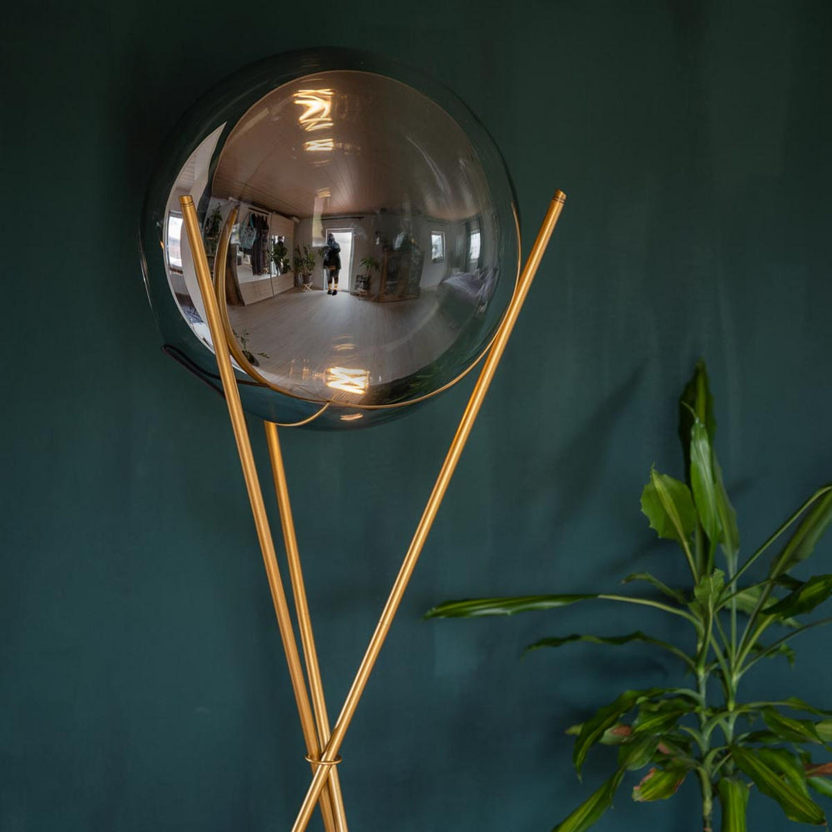 STEHLAMPE Progress Dreibein Kupfer/Schwarz - Kupferfarben, Glas (40/40/160cm) - s.luce