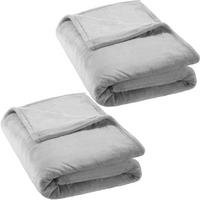 KUSCHELDECKE 2er Set, inklusive Tragetasche, grau - Grau, Textil (240/220cm) - tectake