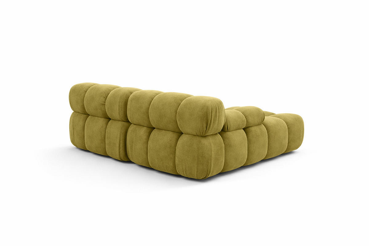 ECKSOFA L-form Mini Modular, Veloursstoff Salvador, Olive, Rechts, Selia - Olivgrün, Holz (190/160cm) - Kaiser Möbel