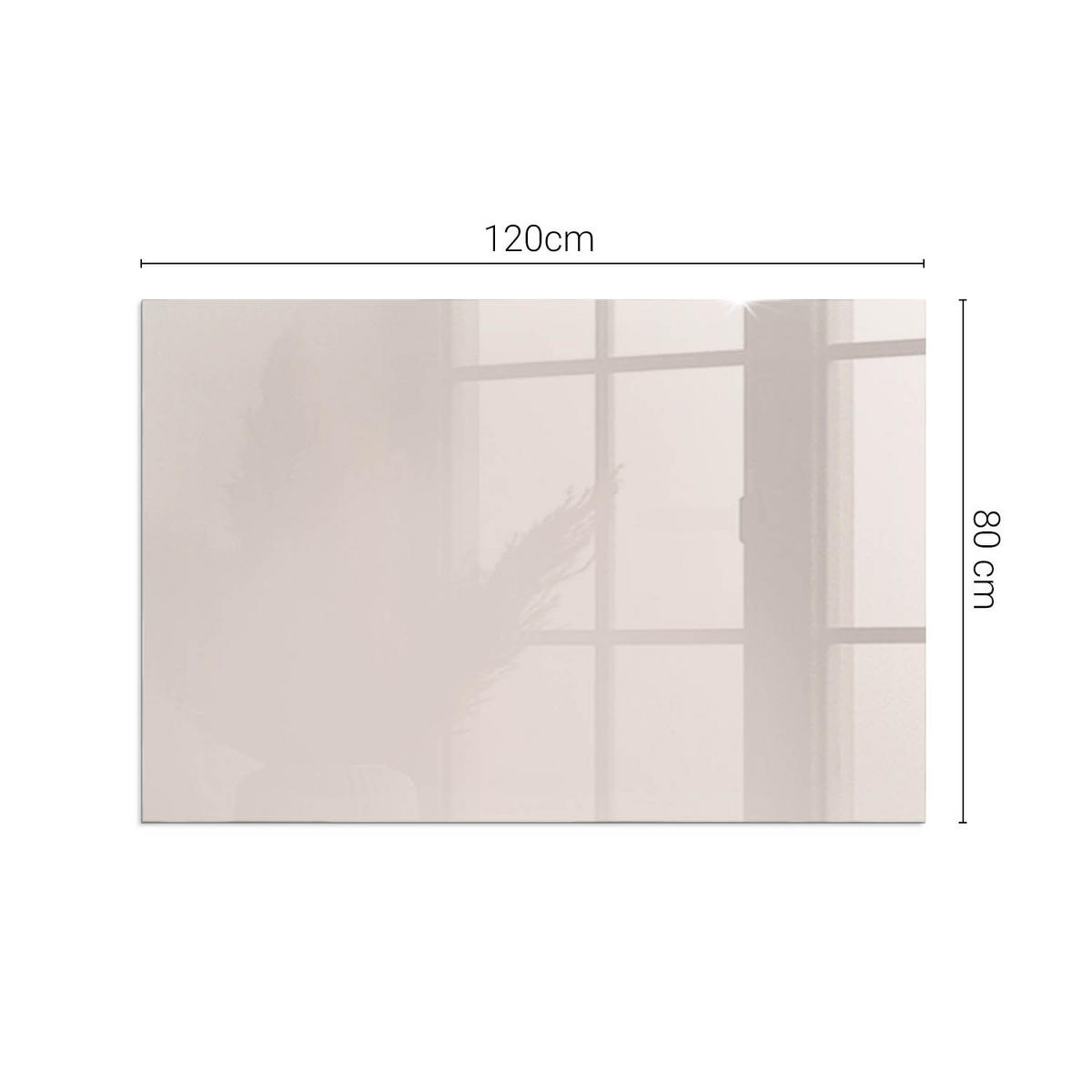 GLASPLATTE für Kamin 120x80 cm - Beige, Glas (120/80/0.4cm) - TULUP