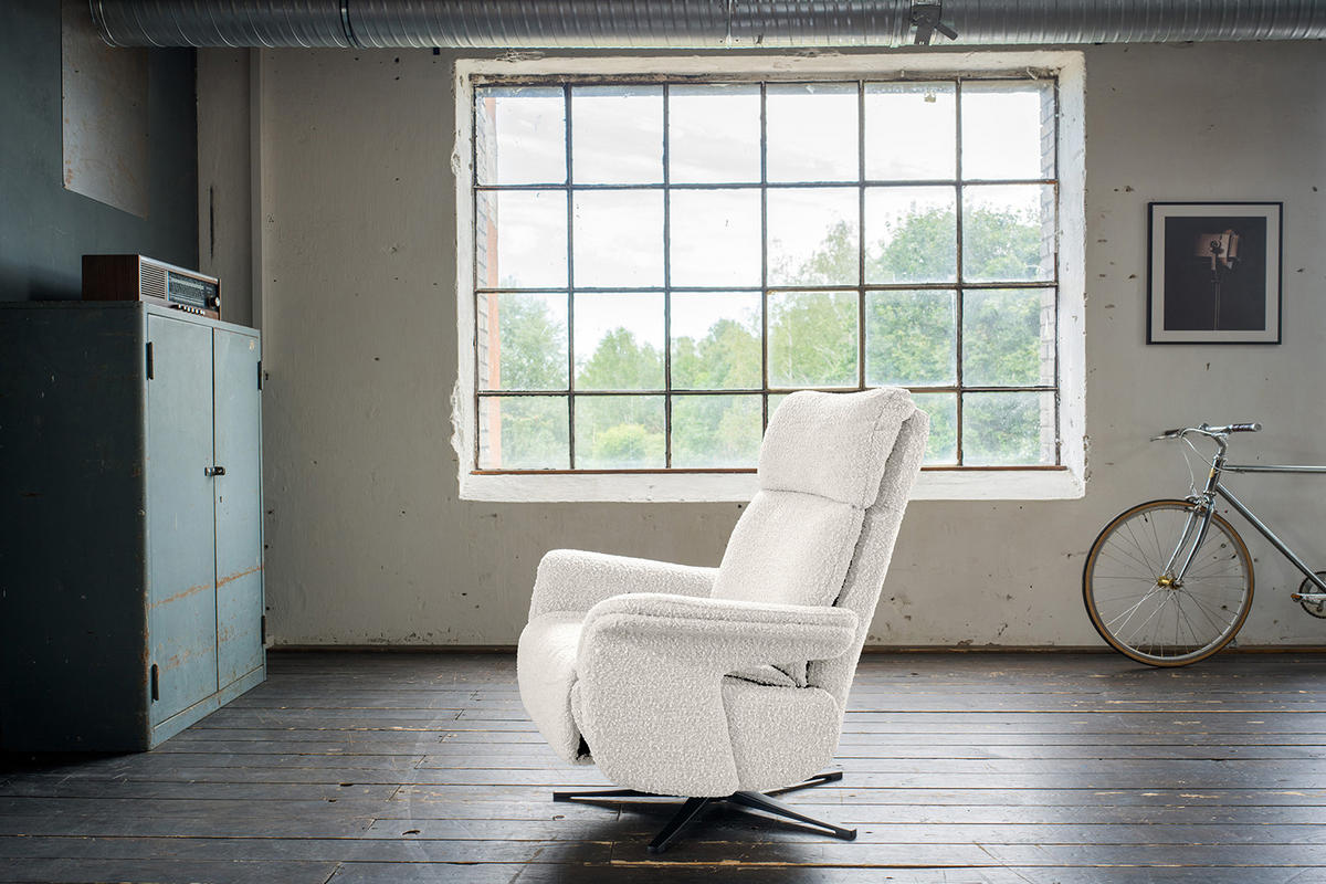 RELAXSESSEL NAMA Hellgrau Webstoff - Hellgrau/Schwarz, Textil/Metall (78/111/86cm) - KAWOLA