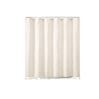 DUSCHVORHANG, Beige, „W“-Muster, 183 x 152 cm, Polyester - Beige, Textil (152/183cm) - Weltevree