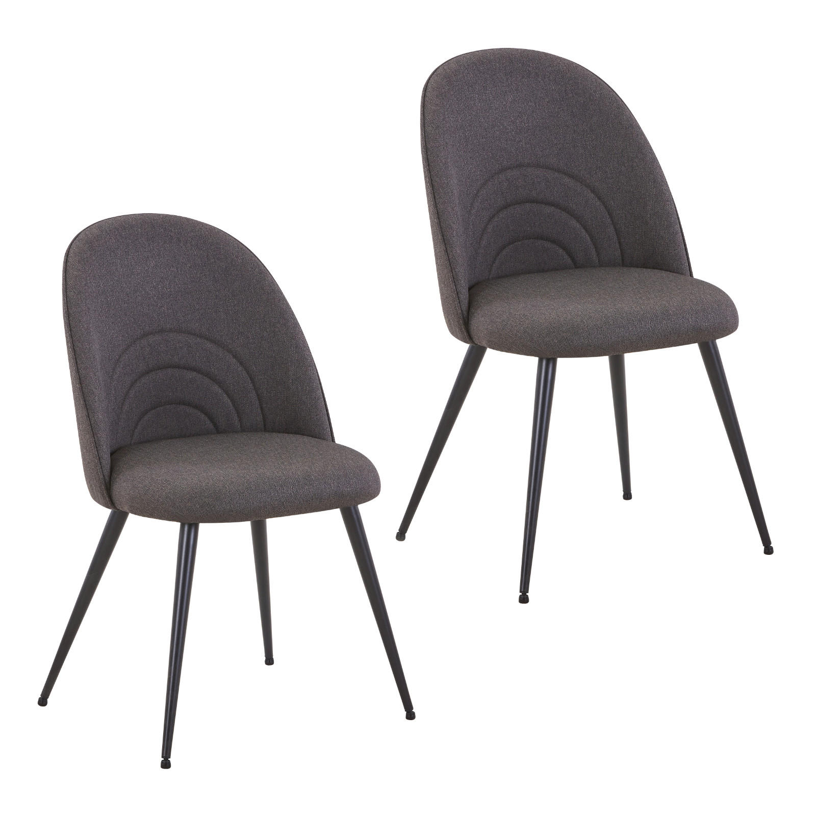 ESSZIMMERSTUHL ANITA 2er Set Stoff Dunkelgrau - Dunkelgrau, Textil - SVITA