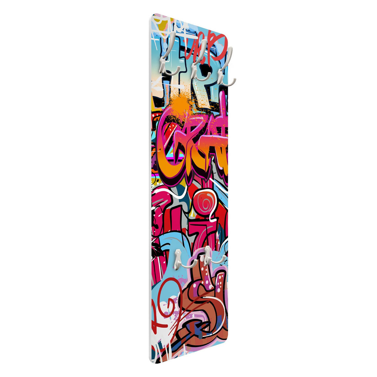 WANDGARDEROBE - HipHop Graffiti 34/105 cm - Multicolor, Holzwerkstoff (34/105/1.6cm) - Bilderwelten