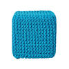 STRICK-POUF türkis, Sitzwürfel 35/35/35 cm - Türkis, Textil (35/35/35cm) - Homescapes