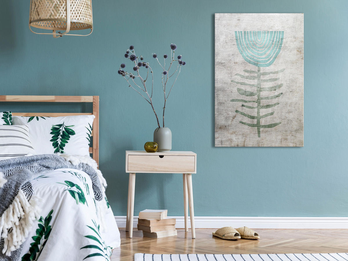 KUNSTDRUCK Grau 80/120 cm - Blau/Grau, Textil (80/120cm) - KUNSTLOFT