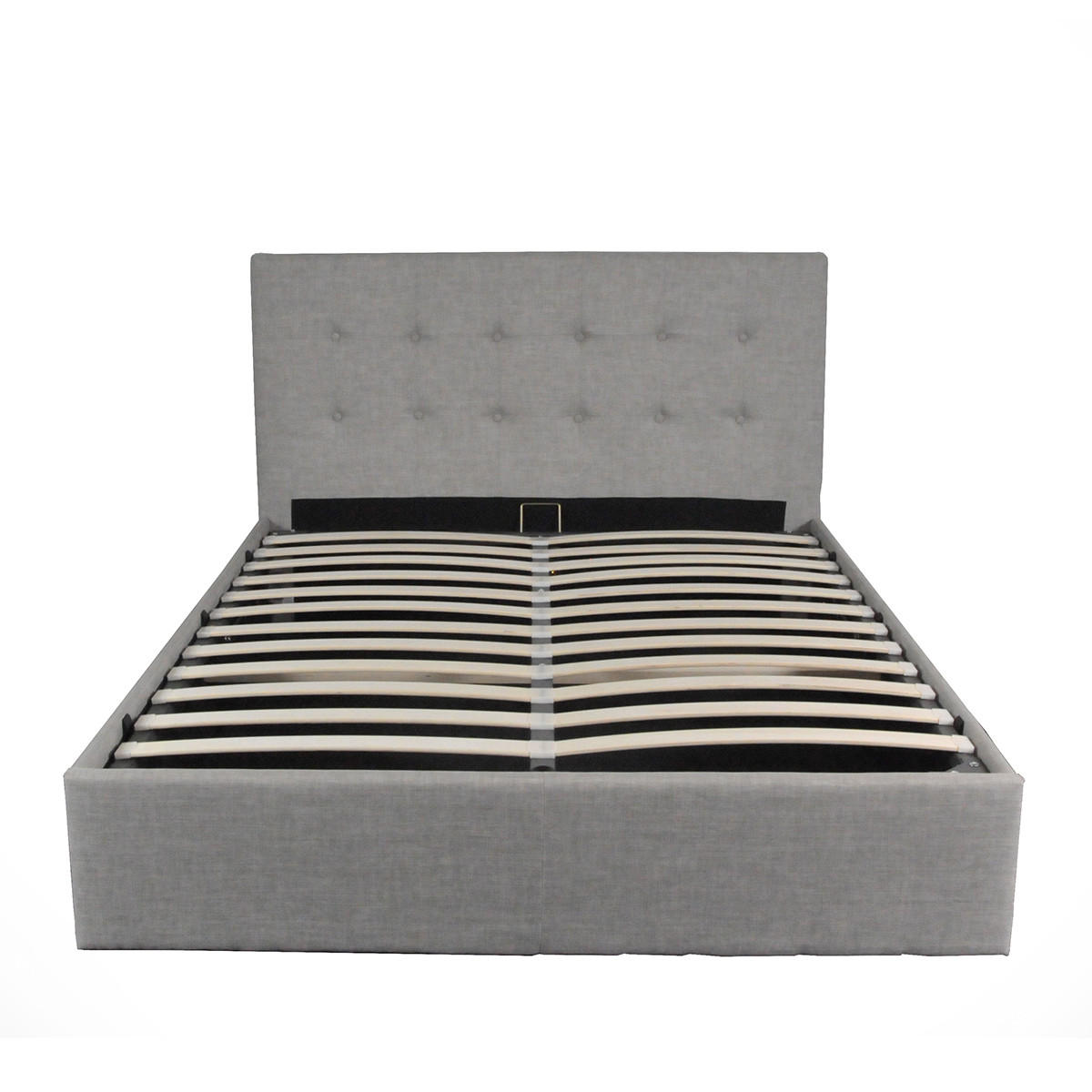 BETTKASTEN PARMA mit Lattenrost / Bett 160x200 - Hellgrau - Grau, Holzwerkstoff (160/200cm) - Weber Industries