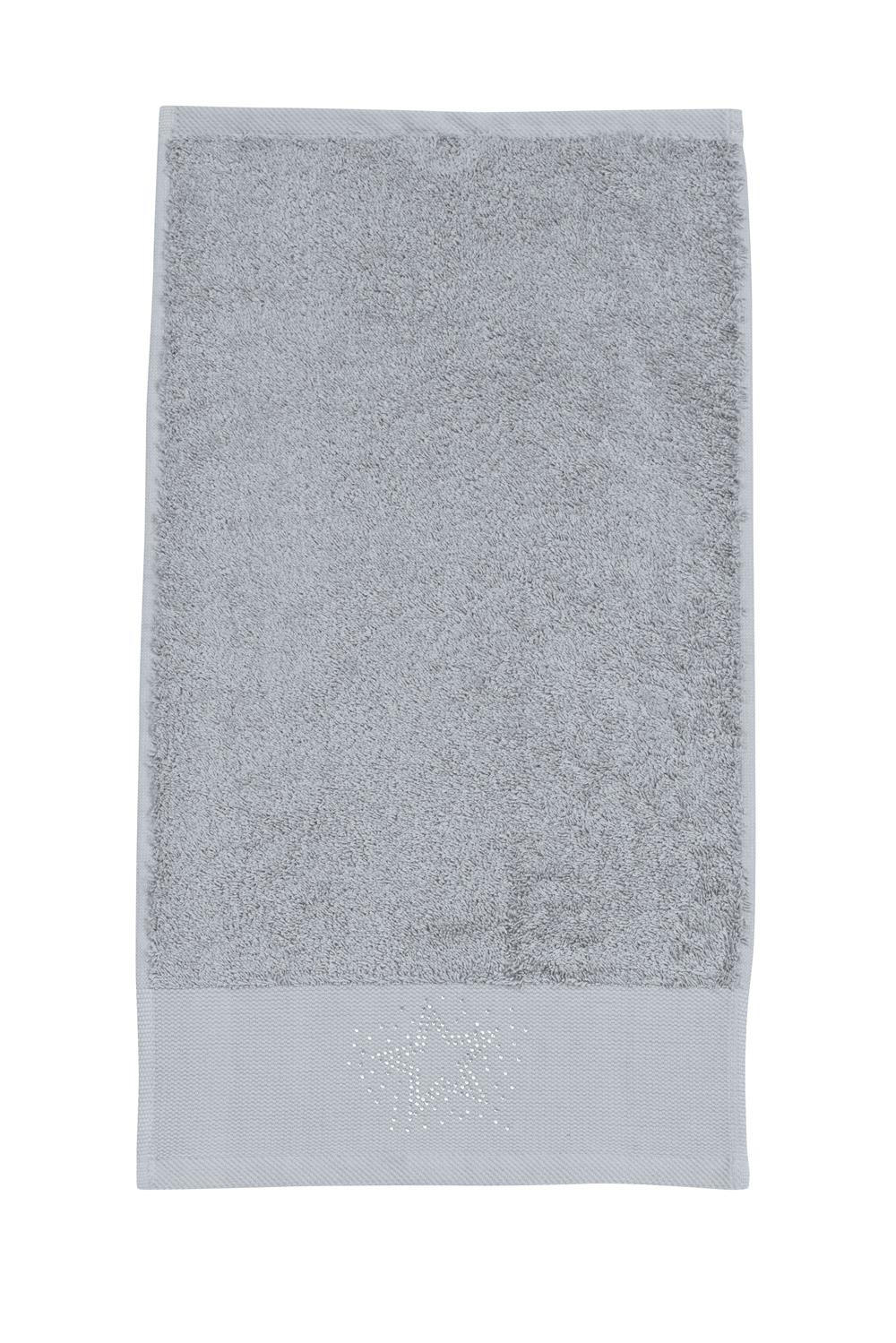 GÄSTEHANDTÜCHER Black Line Stone Star silber 2er Set - Hellgrau, Textil (30/50cm) - done