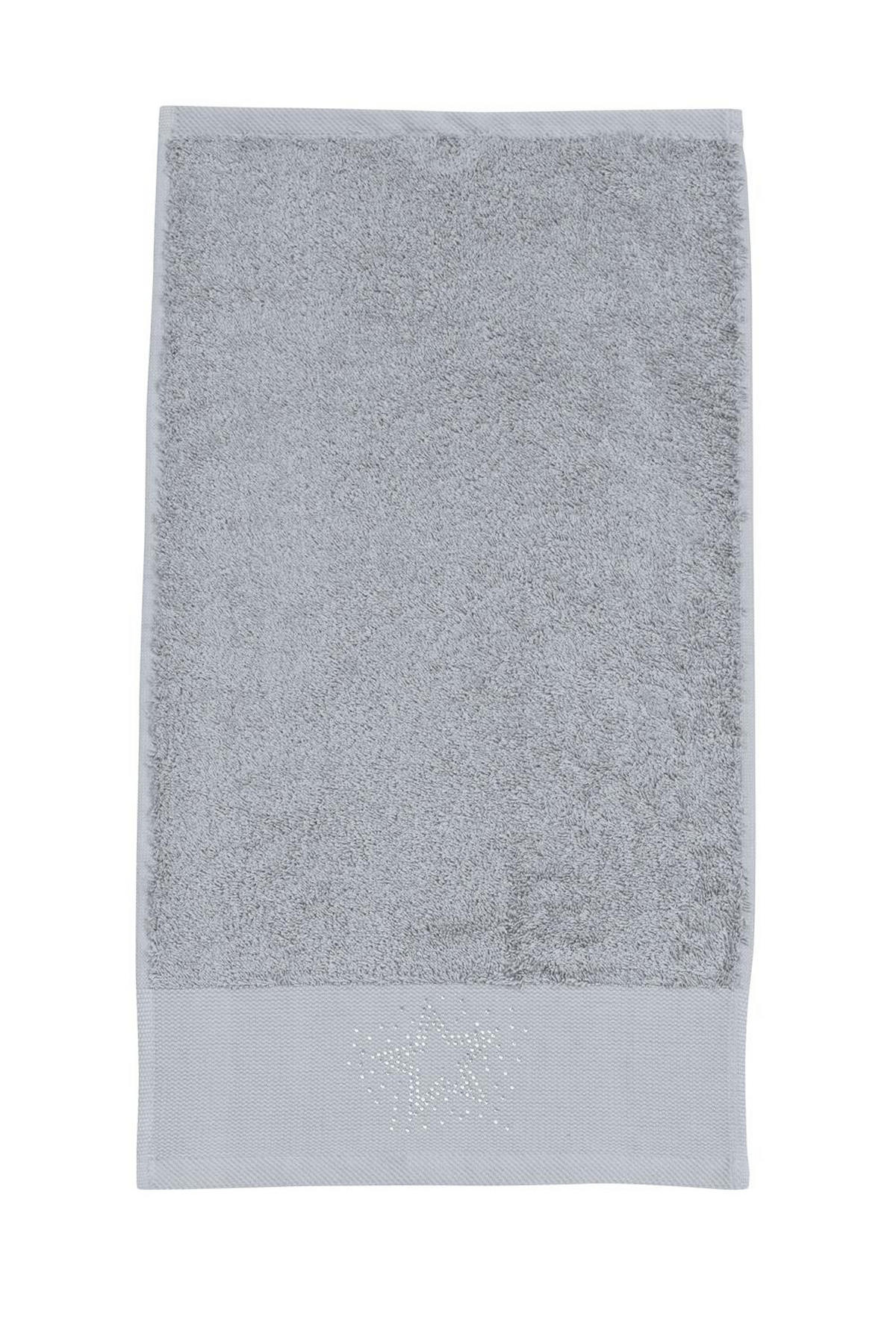 GÄSTEHANDTÜCHER Black Line Stone Star silber 2er Set - Hellgrau, Textil (30/50cm) - done
