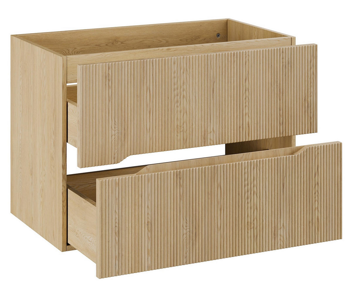 SKŘÍŇKA POD UMYVADLO Nordic 2 díly dub - 80 x 46 x 59 cm - barva dubu, dřevo (80/59/46cm) - Badplaats