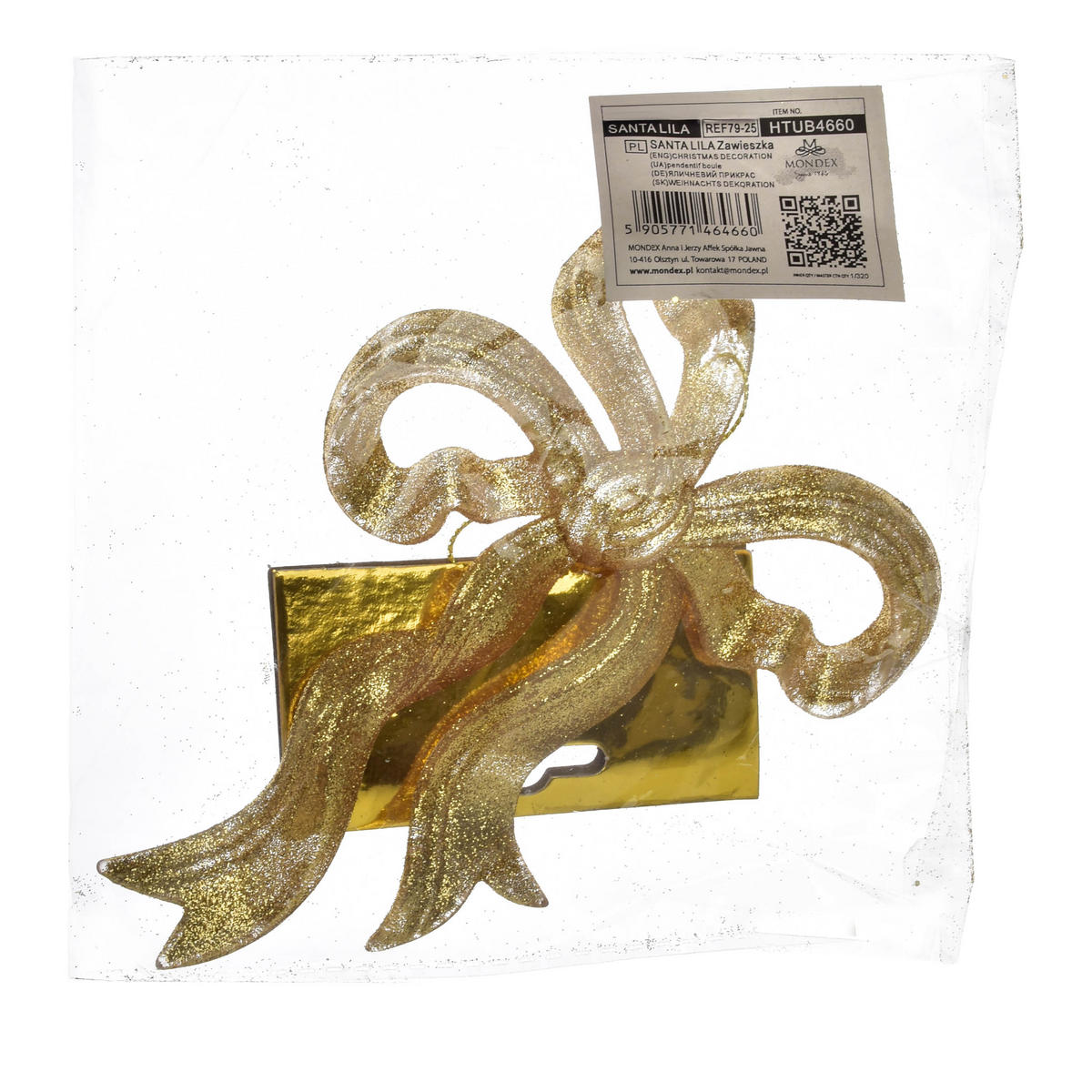 WEIHNACHTSANHÄNGER SANTA LILA Gold Acryl - Goldfarben, Kunststoff (9/3/16cm) - Mondex