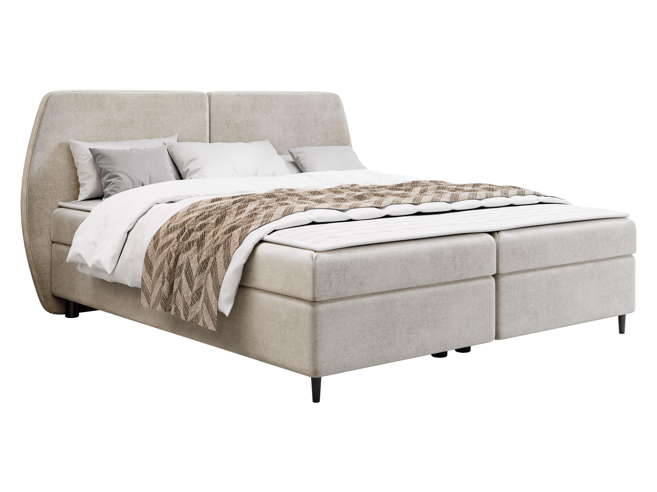BOXBETT Madryt - Schwarz/Naturfarben, Holz/Holzwerkstoff (140/200cm) - MIRJAN24