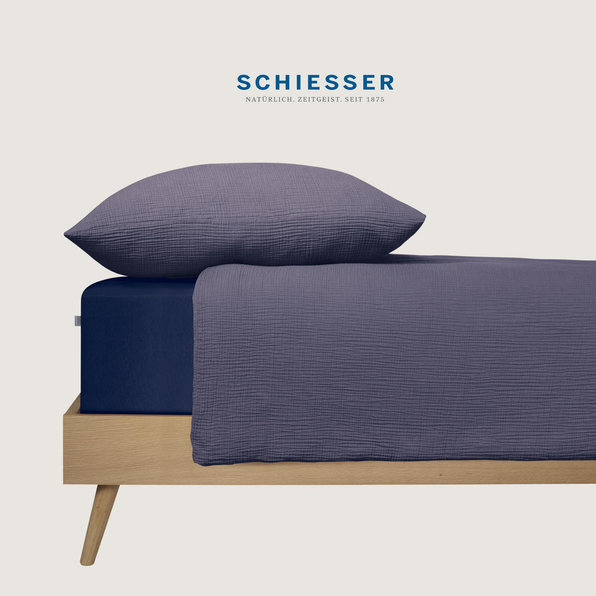 BETTWÄSCHESET Molly - Musselin - 2-teilig - 135 x 200 cm - Indigo - Dunkelblau, Textil (135/200cm) - SCHIESSER