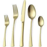 BESTECKSET 30-teilig Champagner Gold Matt - Goldfarben, Metall