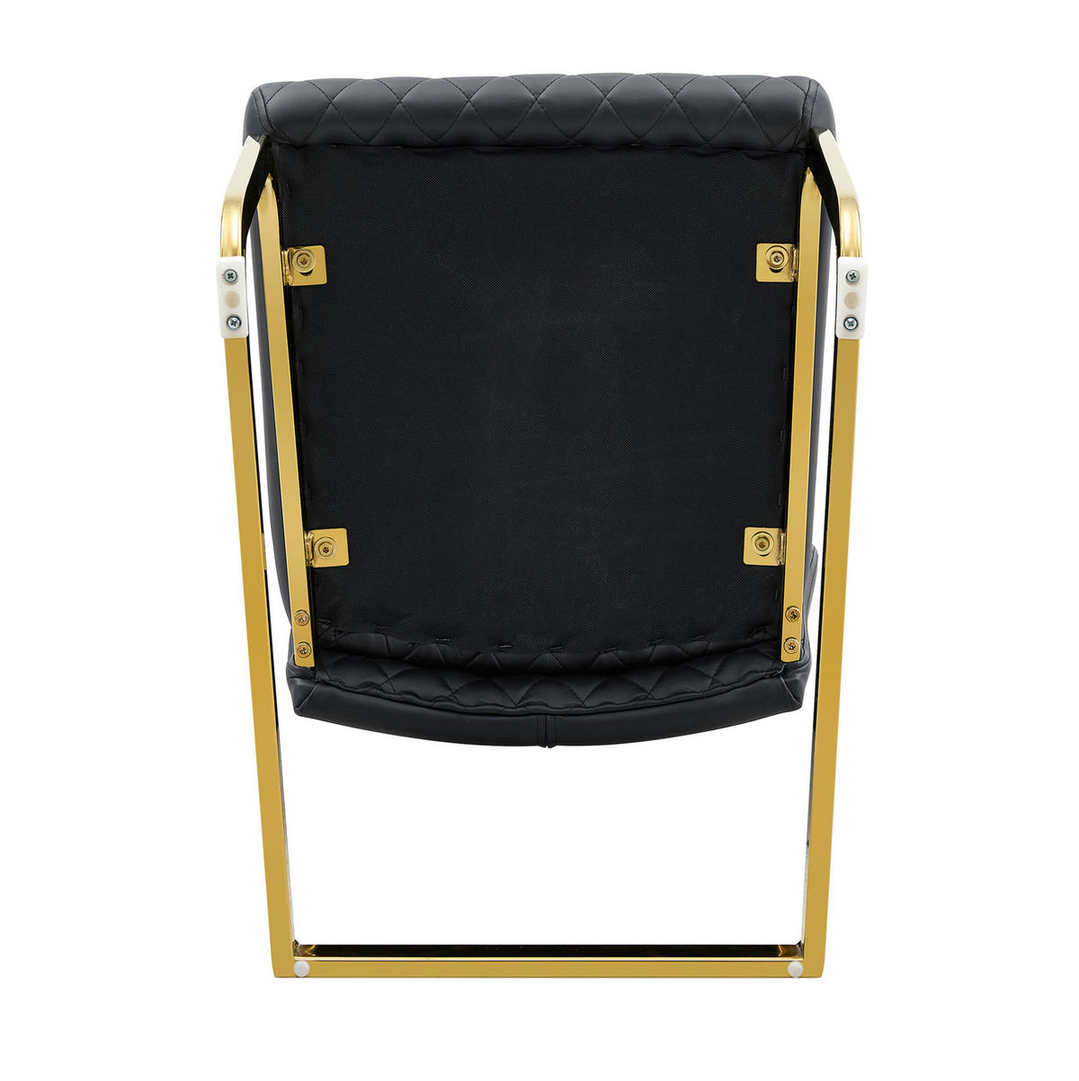 ESSZIMMERSTUHL 2er-Set mit hoher Rückenlehne 100 cm PU-Lederoptik Schwarz Gold - Schwarz, Metall (63/100/43cm) - Meubliv