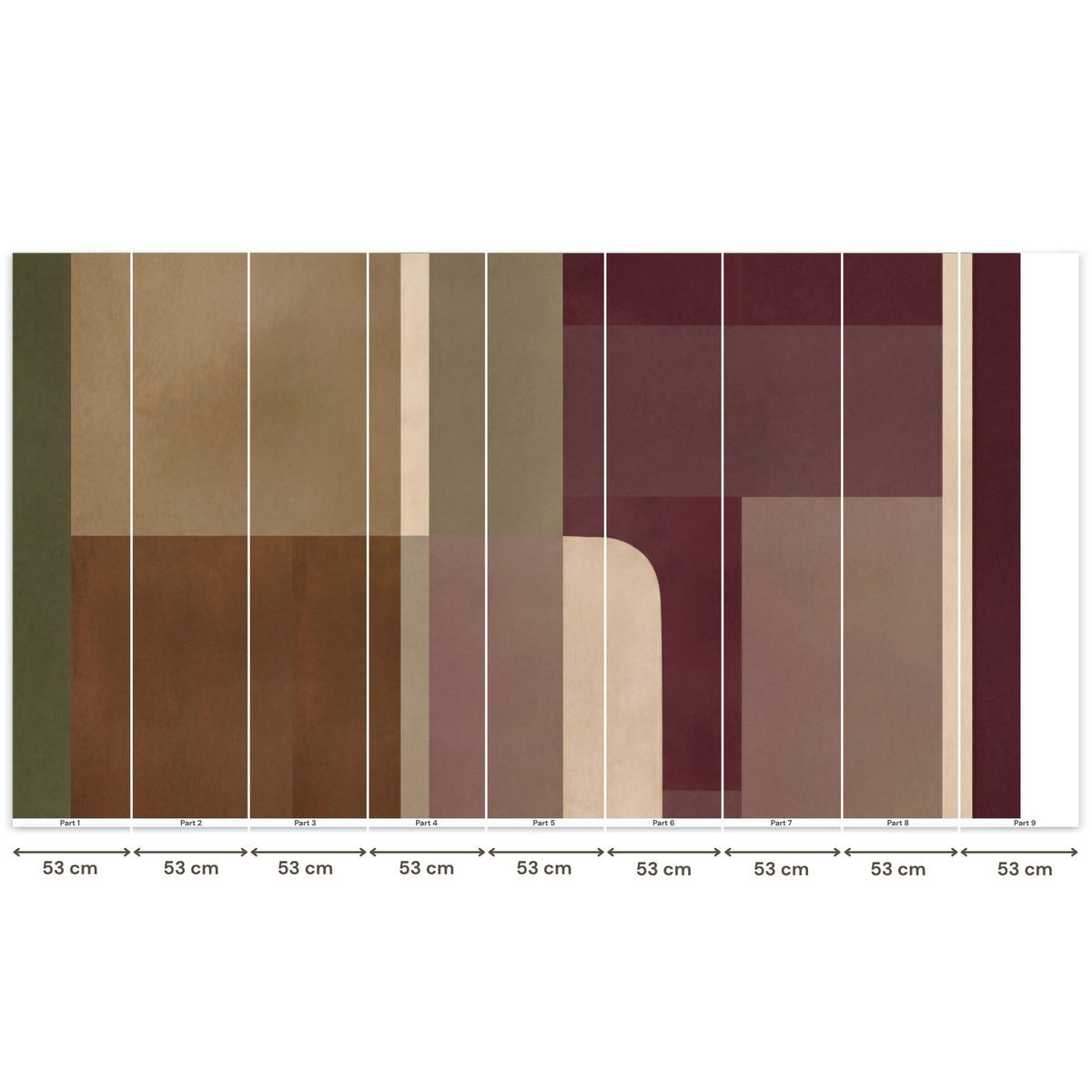 TAPETE - Unis - Abstrakt - Bordeaux - Linien - 450x240 cm - Multicolor, Papier (450/240cm) - OnlyWow