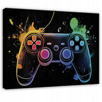 LEINWANDBILD Jungen Unterlage Schwarz 120x80 cm - Multicolor, Holzwerkstoff (120/80cm) - Wallarena