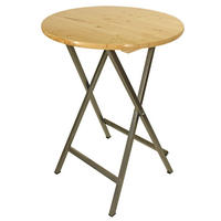 STEHTISCH Zülpich aus Metall + Holz (Nadelholz) 78cm - Braun, Metall (78/78/110.5cm) - TPFGarden