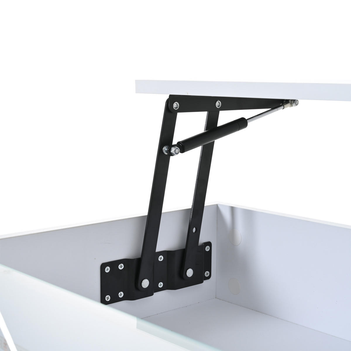 COUCHTISCH 80/80/45 cm höhenverstellbar mit Stauraum und 2 Schubladen in Weiß - Weiß, Holzwerkstoff (80/80/45cm) - OKWISH