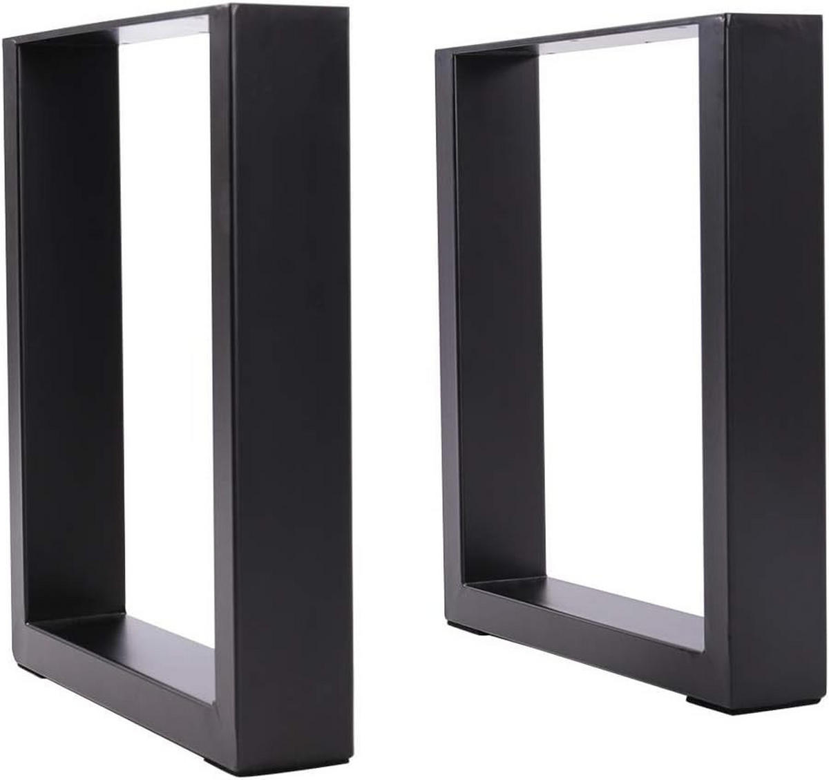 TISCHBEINE 2er-Set aus Eisen rechteckig Schützende Filzgleiter Vielseitig einsetzbar Einfache Montage 40cm 50 x 7 x 71 cm 9,4 kg - Schwarz, Metall (50/71/7cm) - Livingandhome