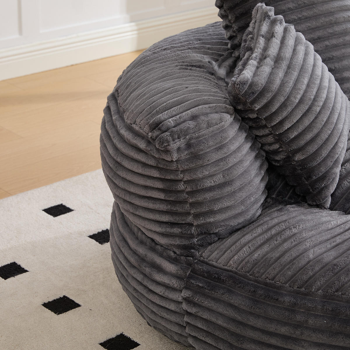 SITZSACK Cord Dunkelgrau - Grau, Textil (108/52/108cm) - WISHDOR
