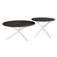 COUCHTISCH rund auf MDF, Schwarz - Schwarz/Weiß, Holzwerkstoff (75/75/36cm) - Idohome