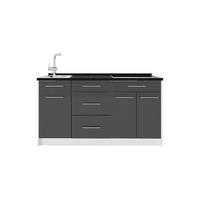 KUCHYNSKÝ BLOK Fame-Line, Antracit vysoký lesk/biely, 150 cm, AP Antracit - biela/čierna s vysokým leskom, kompozitné drevo (150/82/60cm) - Vicco