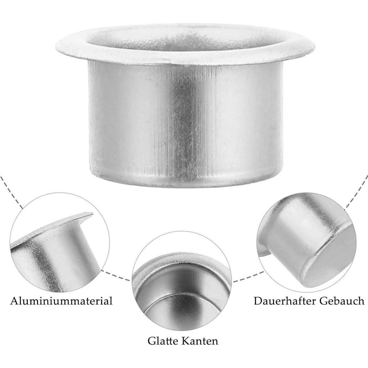 KERZENHALTER 40-teiliges Set Metall Silber - Silberfarben, Metall (0.2/0.2/0.3cm)