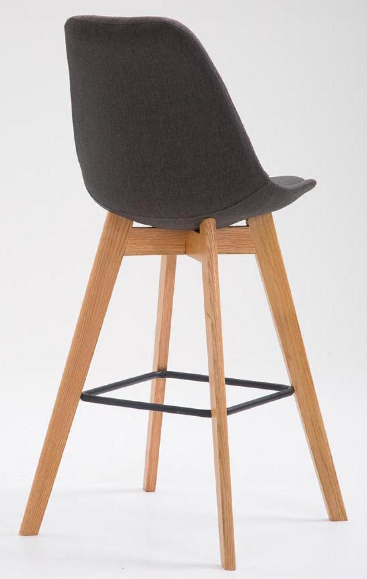 BARHOCKER 2er Set Stoff dunkelgrau - Eukalyptusholzfarben/Dunkelgrau, Holz/Textil (48/112/56cm) - CLP