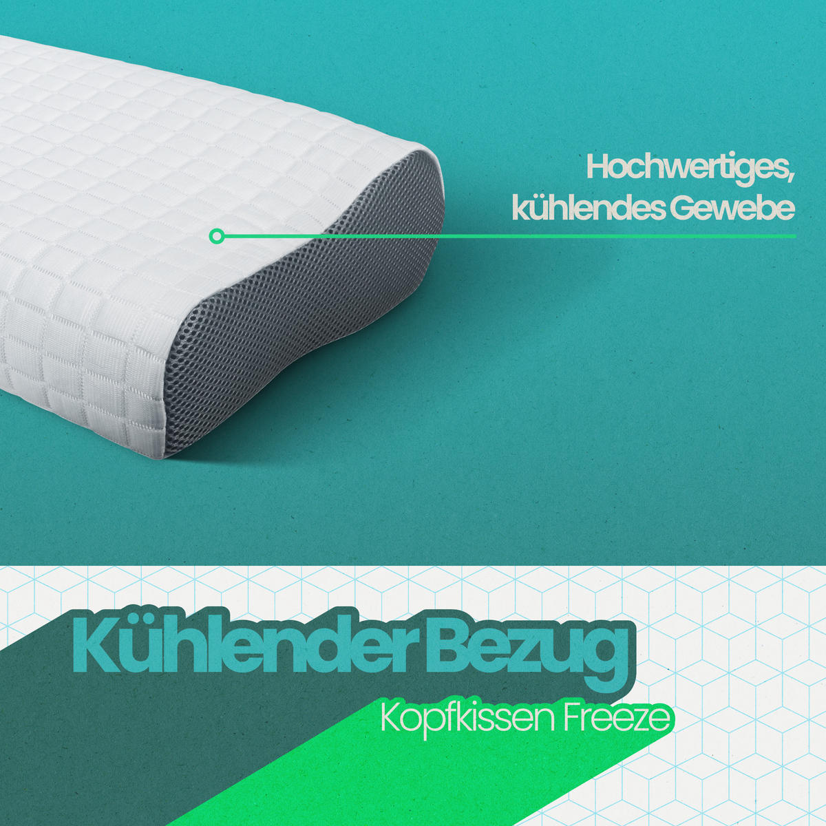 KOPFKISSEN Freeze mit Kühl-Effekt 30x48 cm - Weiß, Textil (32/48cm) - Bestlivings