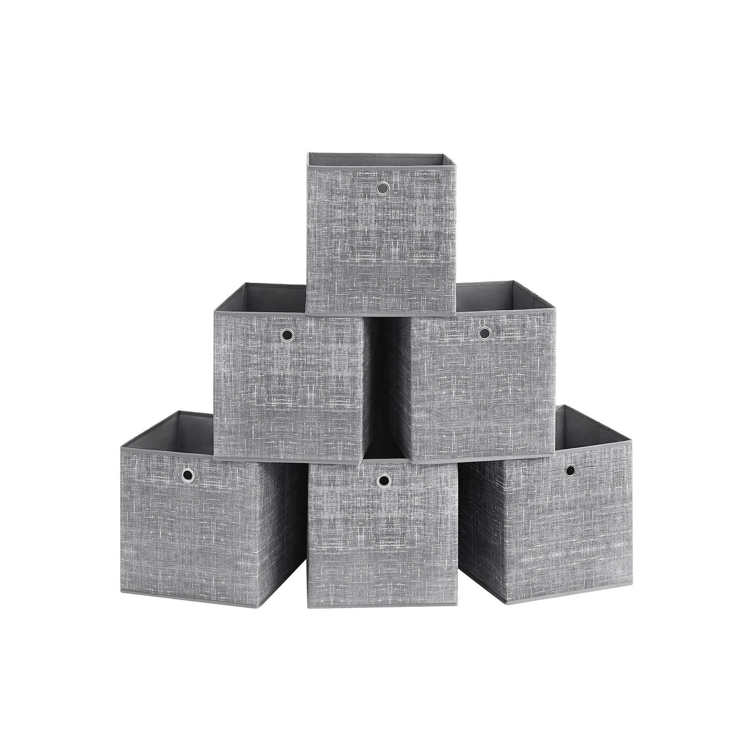 AUFBEWAHRUNGSBOX PRISTINA 6ER-SET - Grau, Textil (33/33/33cm) - Hansiro