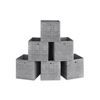 AUFBEWAHRUNGSBOX PRISTINA 6ER-SET - Grau, Textil (33/33/33cm) - Hansiro