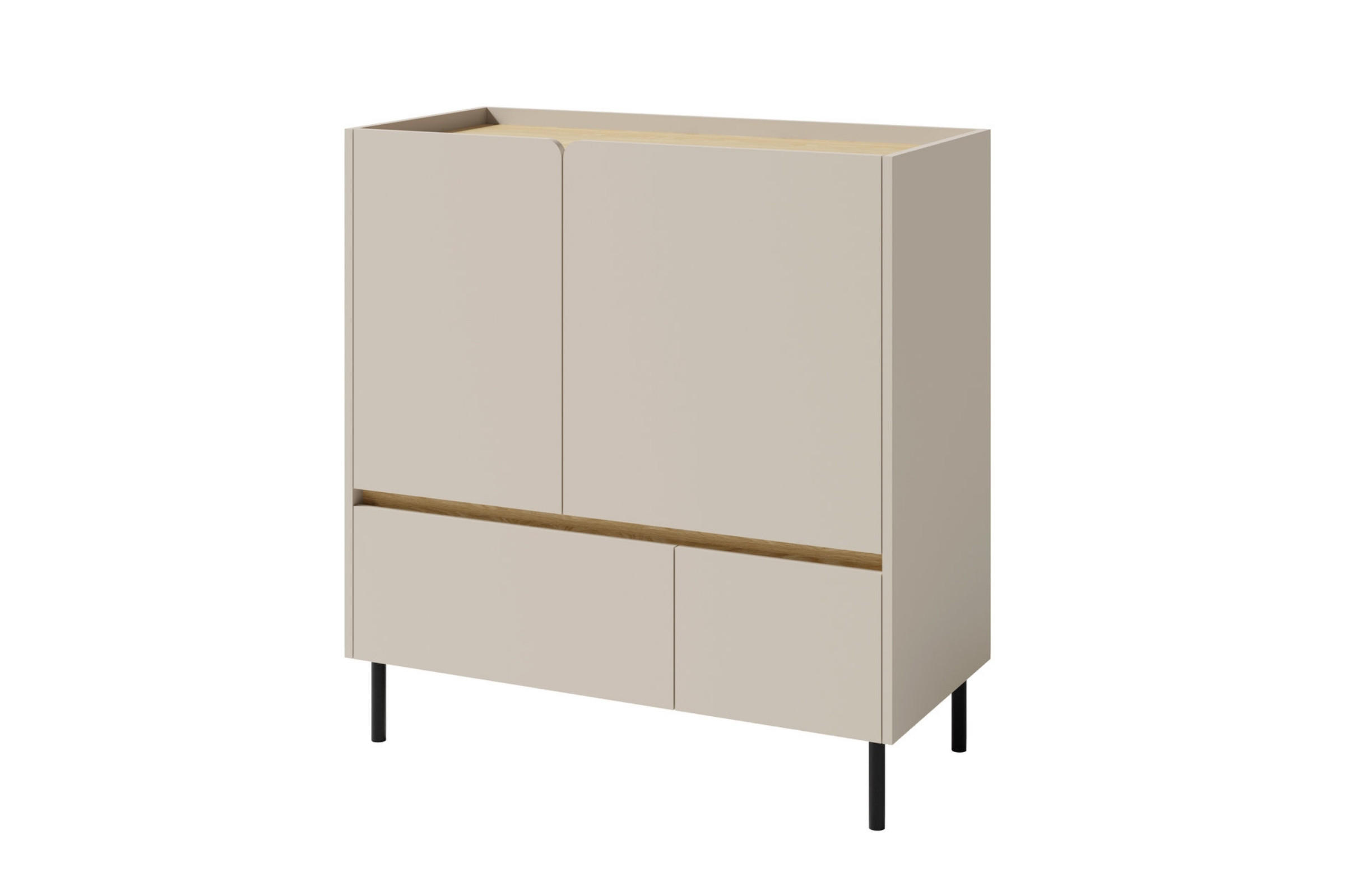 KINDERKOMMODE LIBU 09 95/40/105 in Sandbeige / Geölte Eiche - Eichefarben/Beige, Holzwerkstoff (95/105/40cm) - Deine Möbel 24